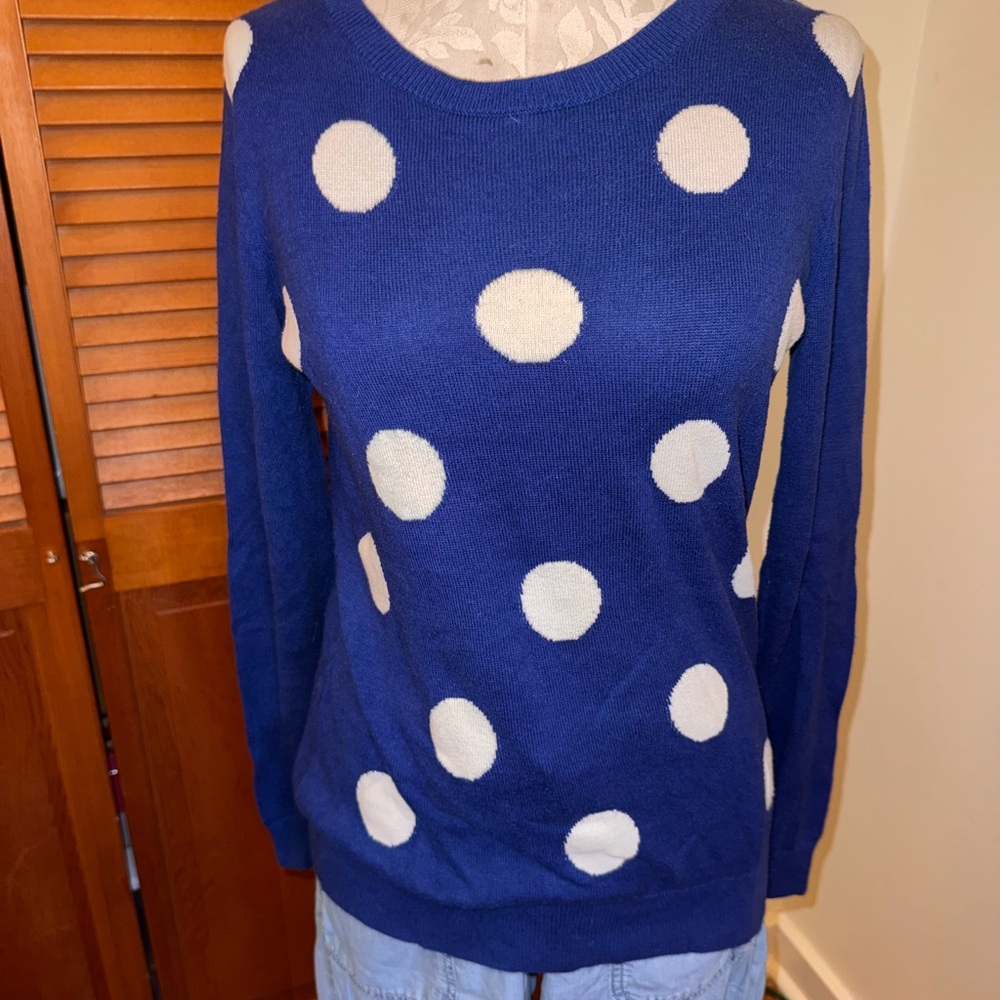 Banana Republic Royal Blue polka dot Knitwear